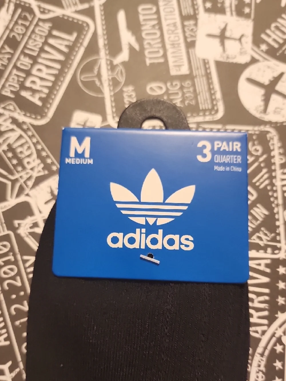 adidas Black Ribbed Quarter Casual Socks - Medium, 3 Pair